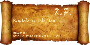 Kaptás Péter névjegykártya